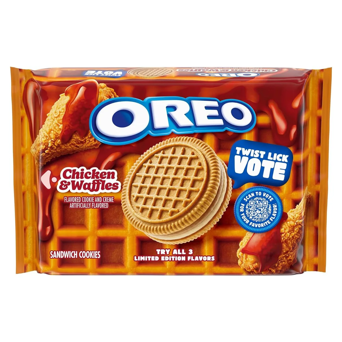 Nabisco OREO Chicken and Waffles Sandwich Cookies, 10.68 oz, photo 1 of 3