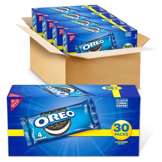 Nabisco OREO Chocolate Sandwich Cookies, 120 snack packs, 4 cookies each