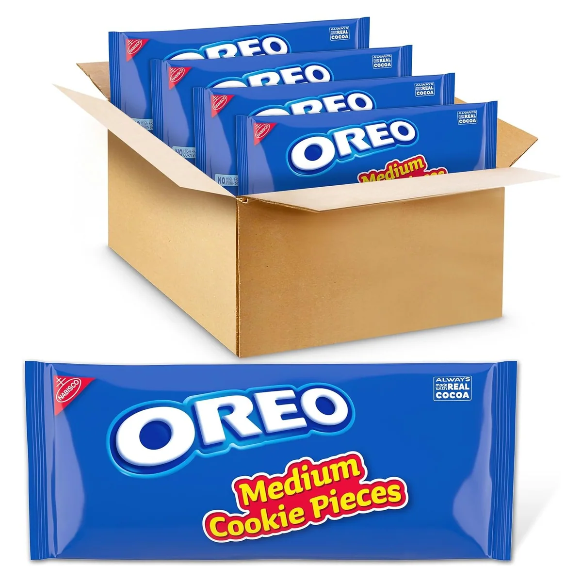 Nabisco OREO Chocolate Sandwich Cookies Medium Cookie Pieces, 4 × 2.5 lb bags, photo 1 of 6