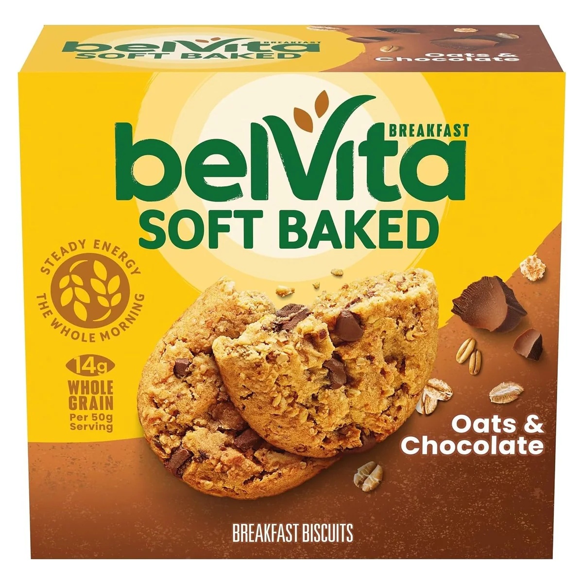 Nabisco belVita Soft Baked Breakfast Bars, Oats & Chocolate, 5 packs, 1 biscuit each, photo 1 of 6