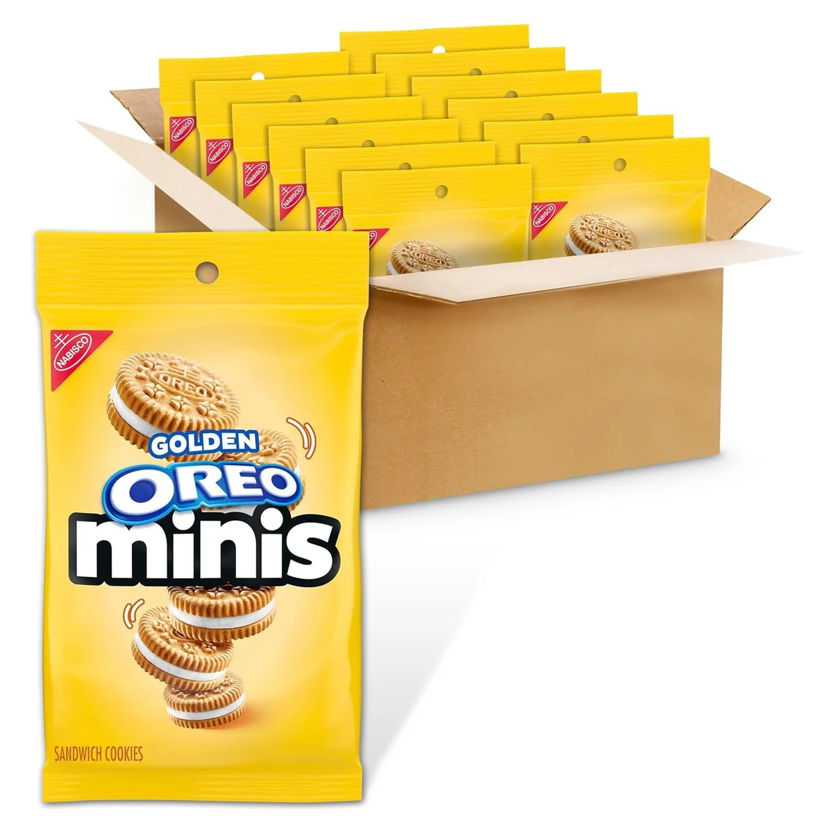 Nabisco OREO Minis Golden Sandwich Cookies, 12 bags, 3 oz each, photo 1 of 6