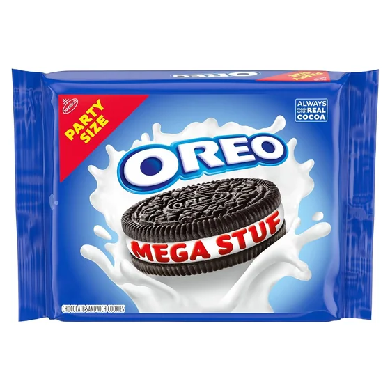 Nabisco OREO Mega Stuf Chocolate Sandwich Cookies, Party Size, 25.35 oz