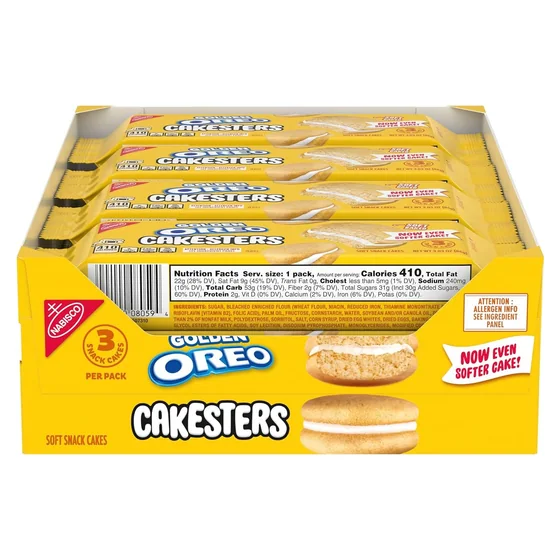 Nabisco OREO Golden Cakesters Soft Snack Cakes, 8 snack packs, 3.03 oz each
