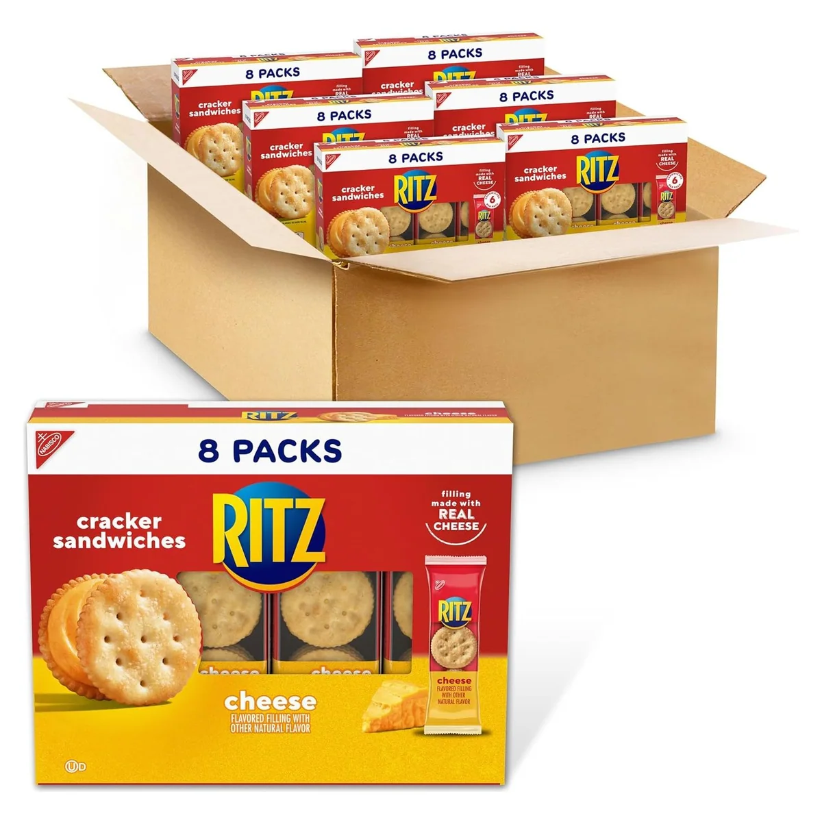 Nabisco RITZ Cheese Sandwich Crackers, 48 snack packs, photo 1 of 5