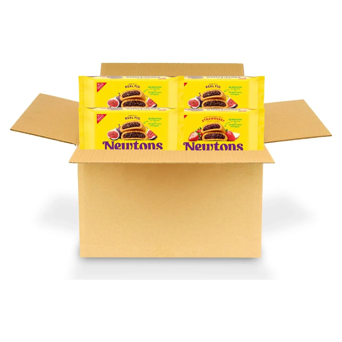 Nabisco NEWTONS Soft Baked Fruit Bars Variety Pack, 4 × 10 oz packs, 2 kinds, photo 1 of 5