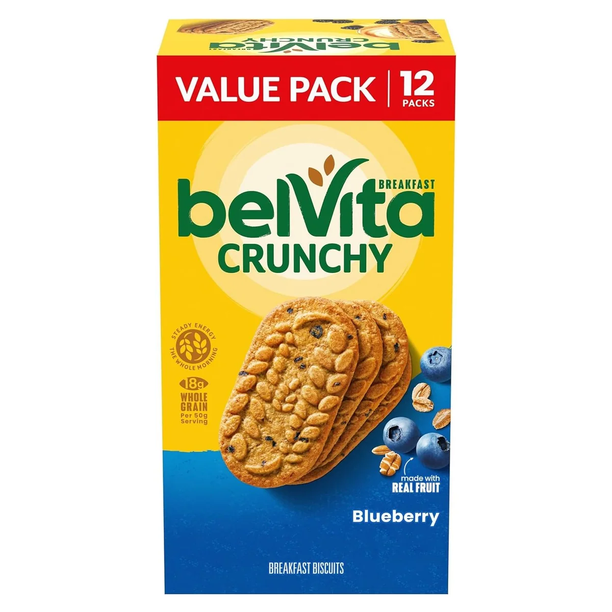 Nabisco belVita Breakfast Bars Biscuits, Blueberry, 12 packs, 4 biscuits each, photo 1 of 6