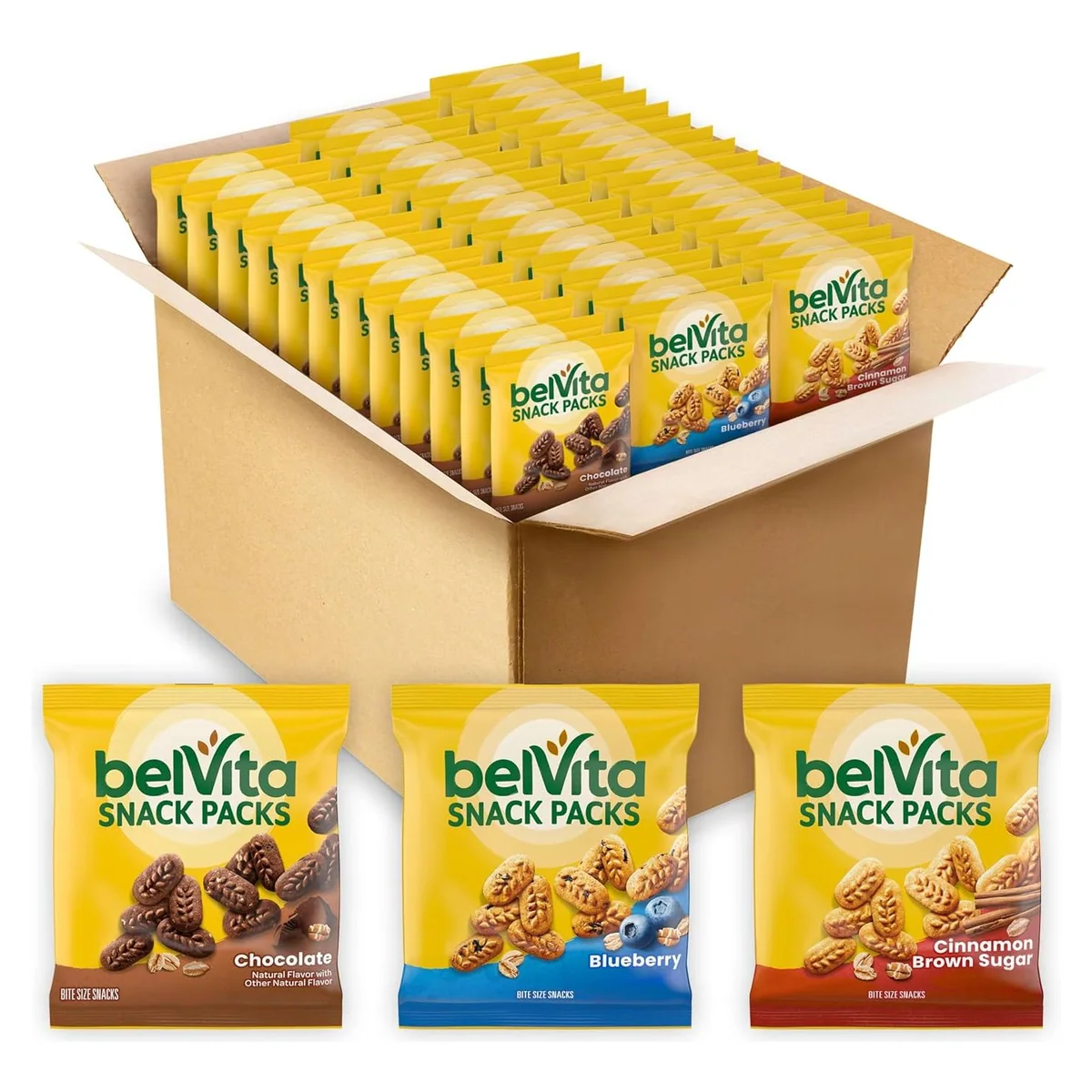 Nabisco belVita Crunchy Bite Size Snacks Variety Pack, 40 packs, 3 kinds, photo 1 of 6