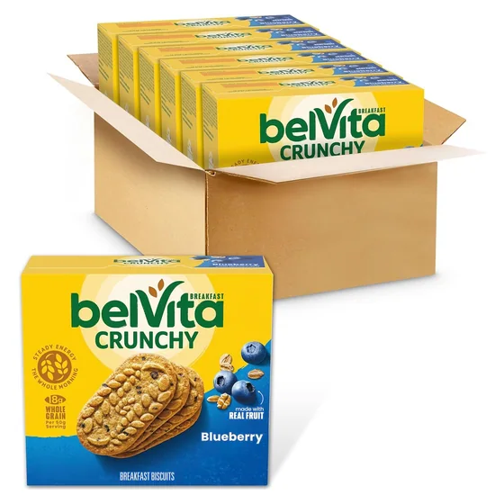 Nabisco belVita Breakfast Bars Biscuits, Blueberry, 30 packs, 4 biscuits each