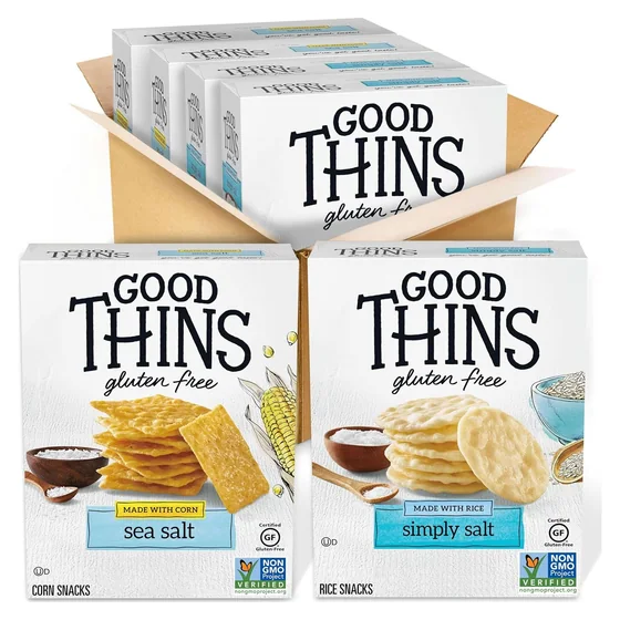 Nabisco GOOD THINS Rice & Corn Snacks Gluten Free Crackers Variety Pack, 4 boxes