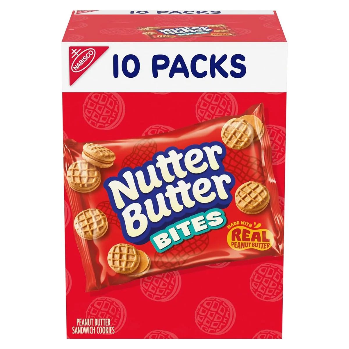 Nabisco NUTTER BUTTER Bites Peanut Butter Sandwich Cookies, 10 snack packs, photo 1 of 6