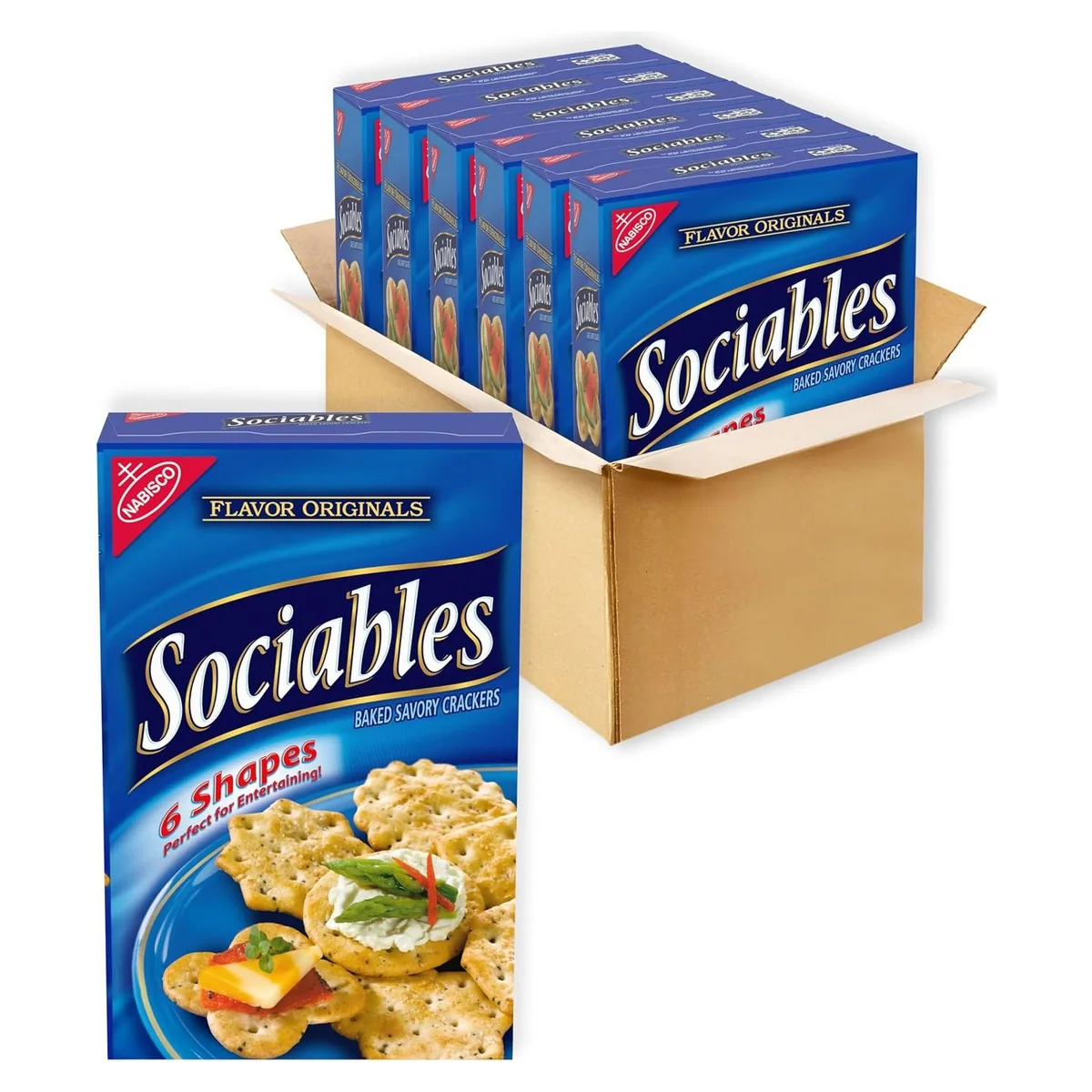 Nabisco Flavor Originals Sociables Baked Savory Crackers, 6 × 7.5 oz boxes, photo 1 of 6