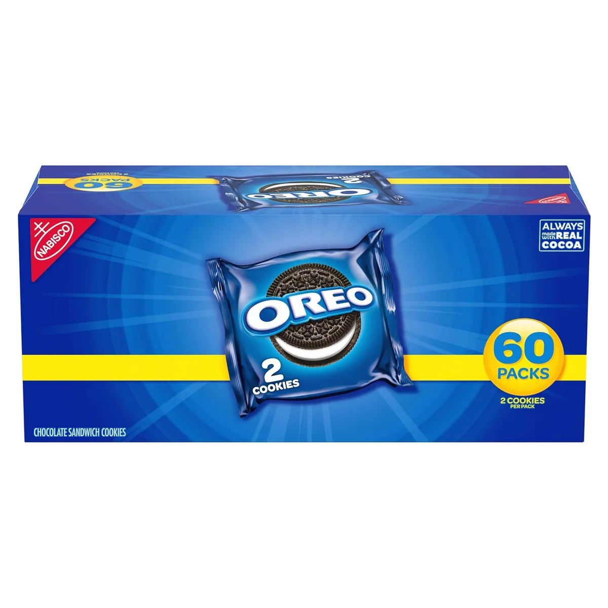 Nabisco OREO Chocolate Sandwich Cookies, 60 snack packs, 2 cookies each, photo 1 of 2