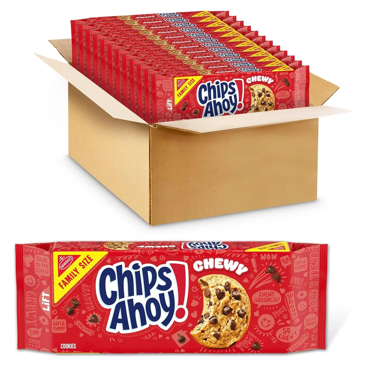 Nabisco CHIPS AHOY! Chewy Chocolate Chip Cookies, 12 × 19 oz packs, photo 1 of 6