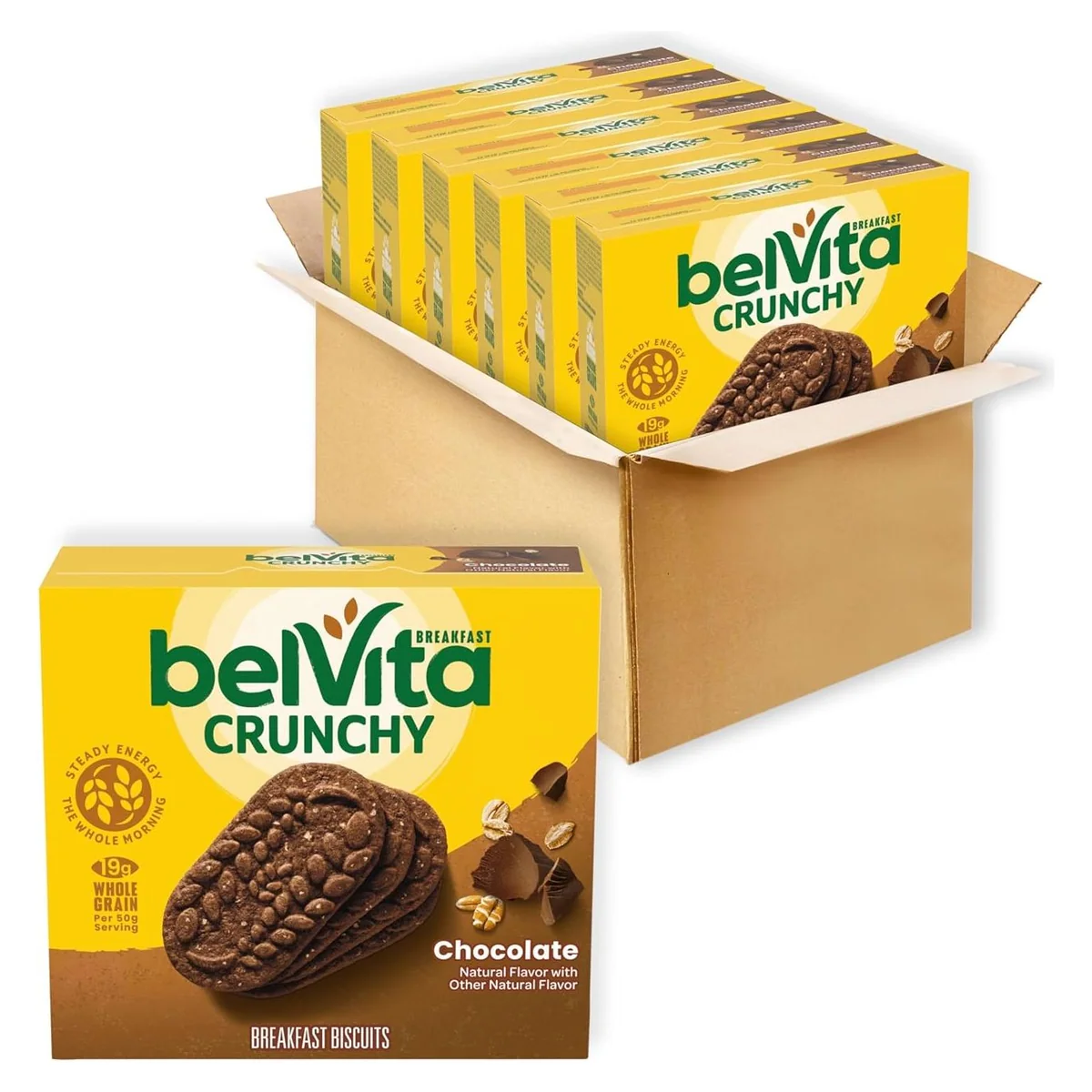 Nabisco belVita Breakfast Bars Biscuits, Chocolate, 30 packs, 4 biscuits each, photo 1 of 6