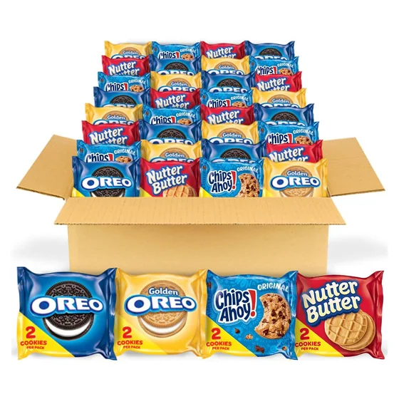 Nabisco OREO, CHIPS AHOY! & NUTTER BUTTER Cookie Snacks Variety Pack, 56 snack packs